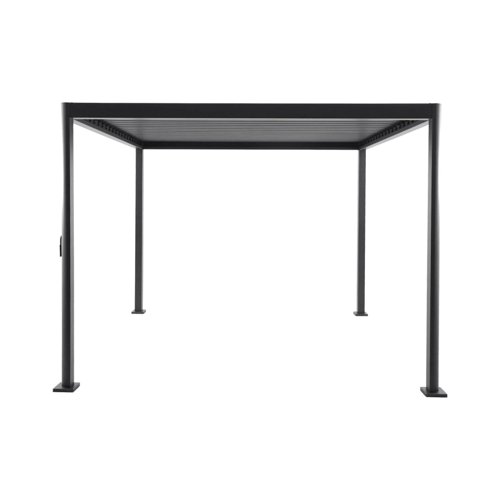 Pergola bioclimatica 3x3m in alluminio e acciaio, lamelle orientabili