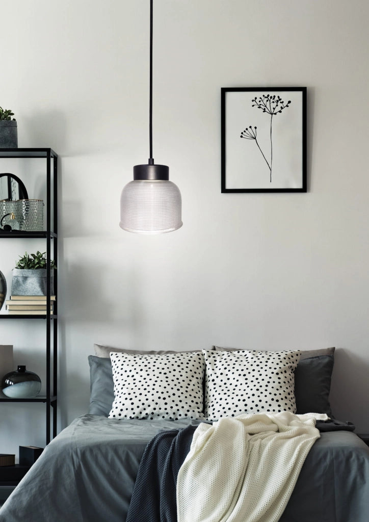 Lampada a sospensione Candellux Liverpool E27 vetro grigio