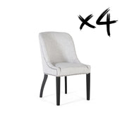 Set 4 sedie in tessuto grigio