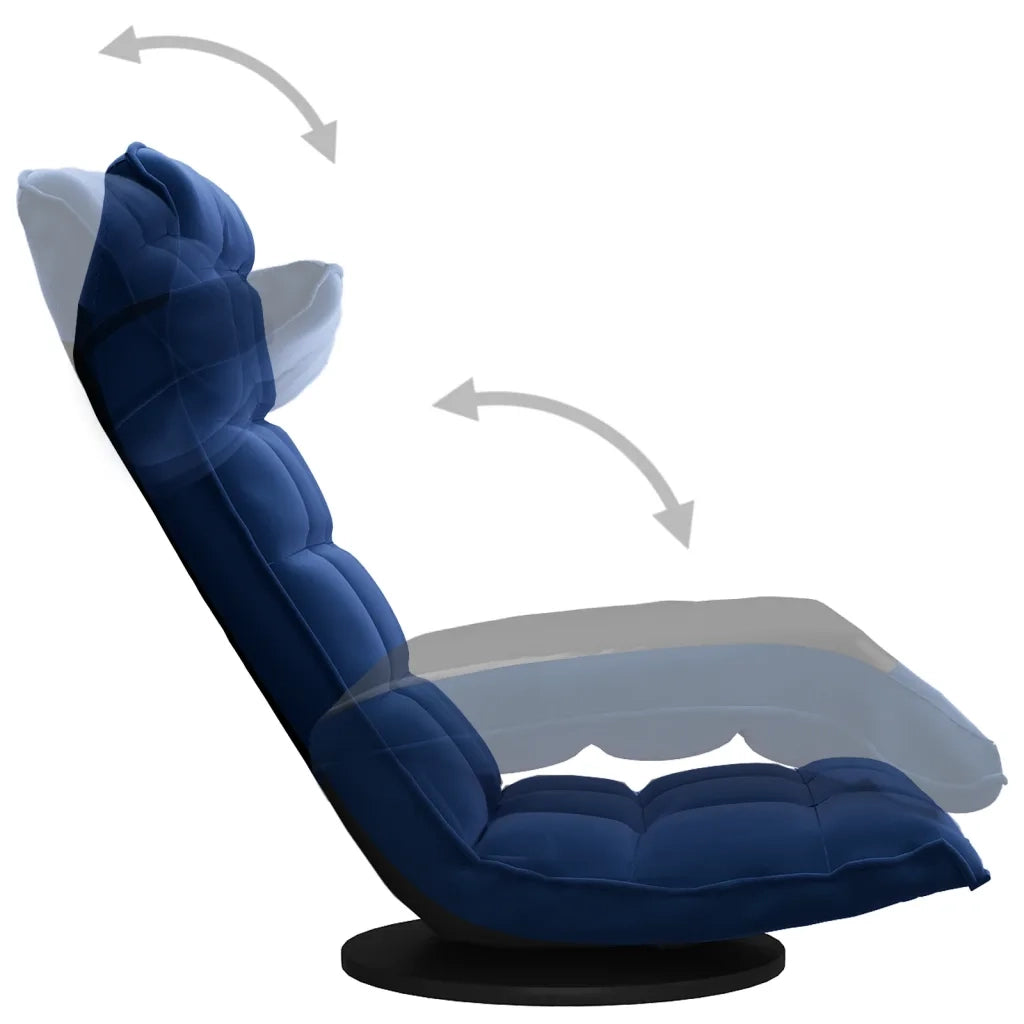 Sedia da Pavimento Girevole Blu in Velluto 336563