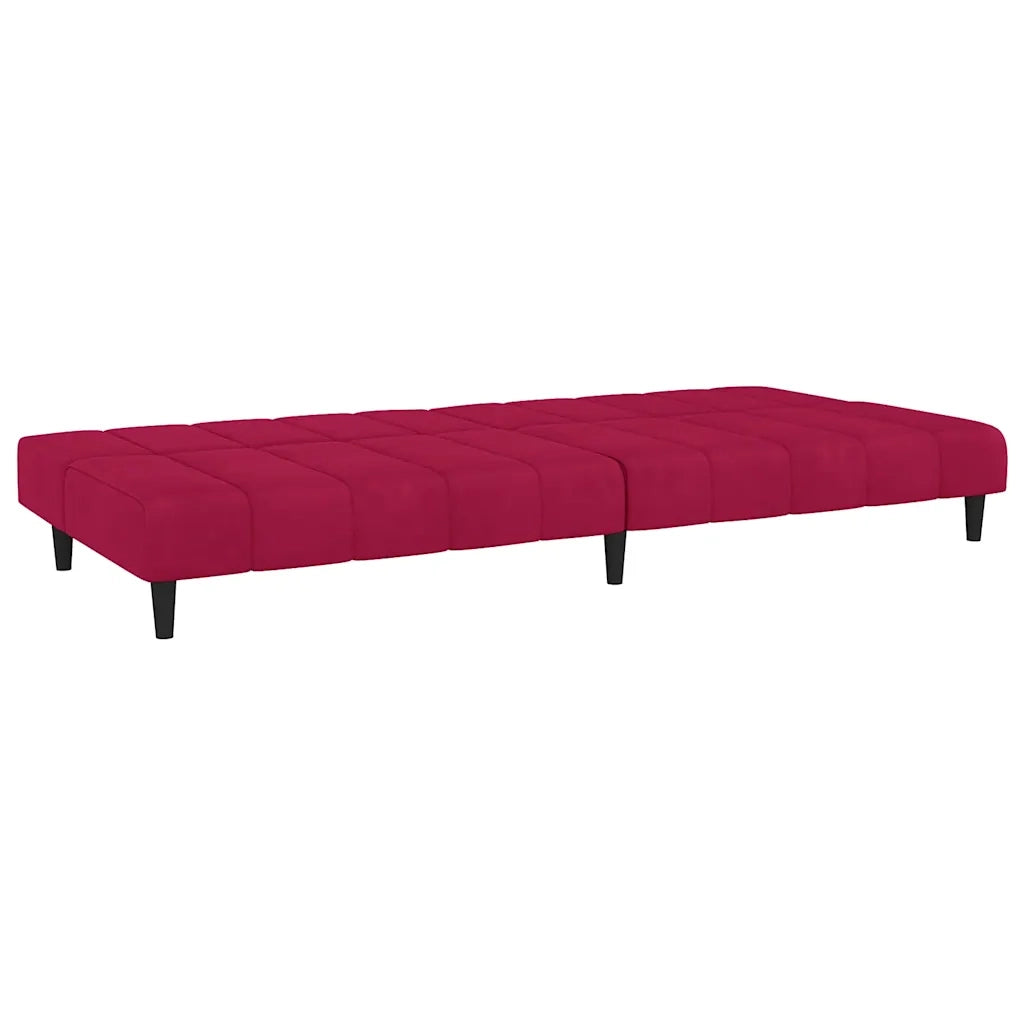 Divano Letto a 2 Posti-Sofa Letto 2 Posti-Daybed Rosso Vino in Velluto 236440