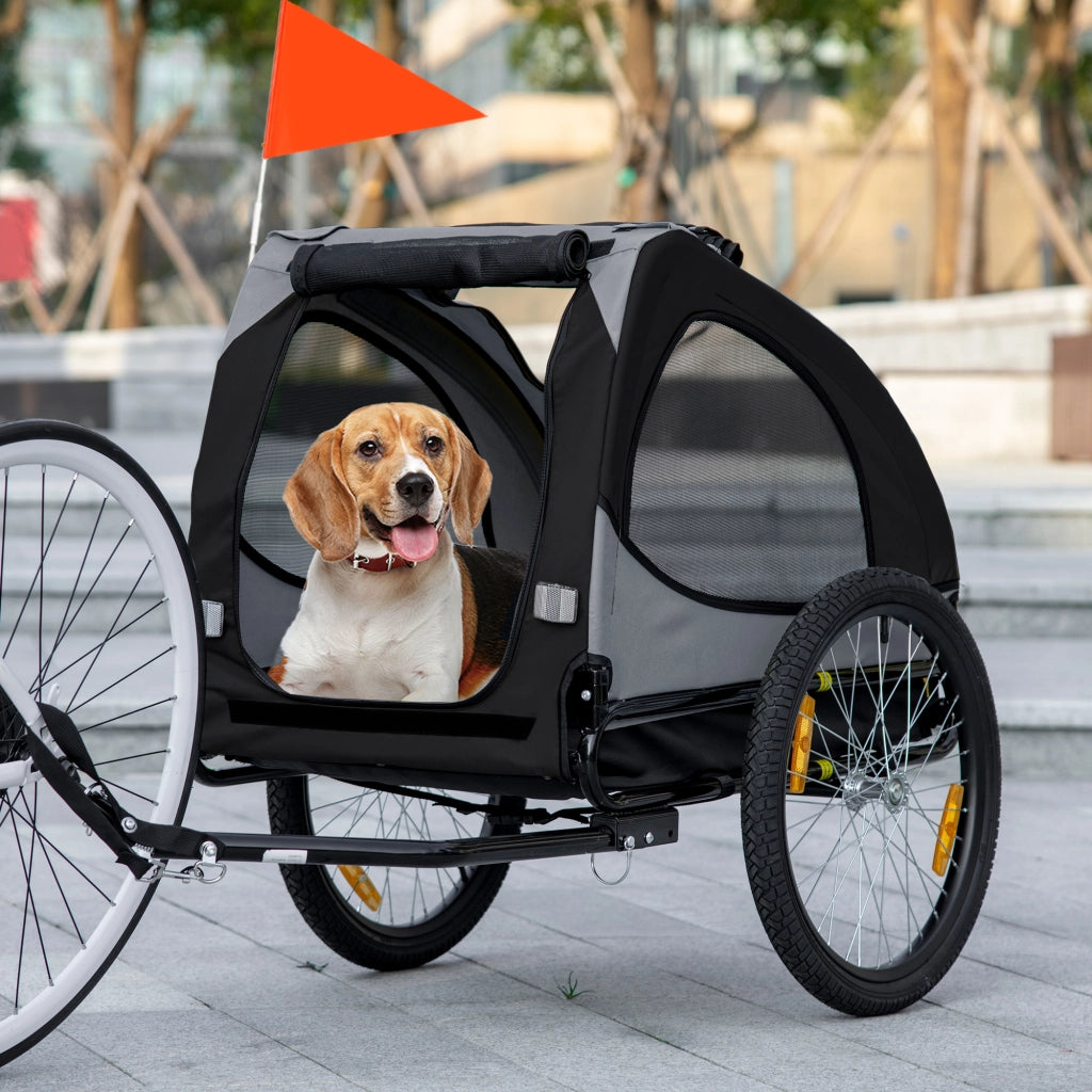 Rimorchio per bicicletta cane ¨C Minimal ¨C Nero 140x71x83 cm