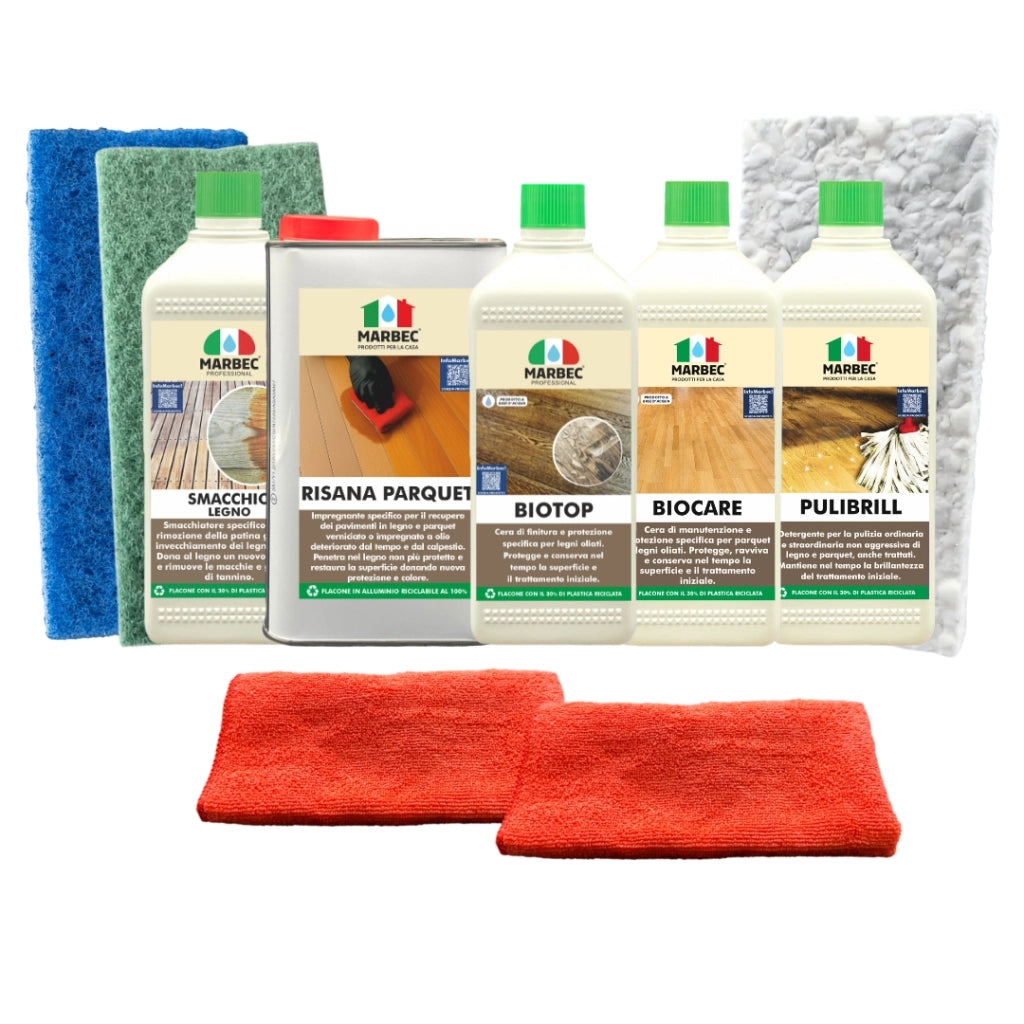 KIT RESTAURA LEGNO OLIATO LUCIDO Set Restauro Parquet Oliato Lucido: Rinnova Colore e Protezione