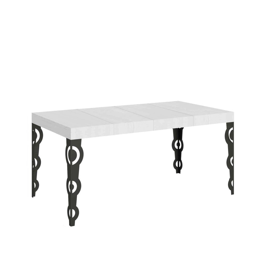Tavolo allungabile 200/304x90 cm Karamay Premium cemento gambe antracite