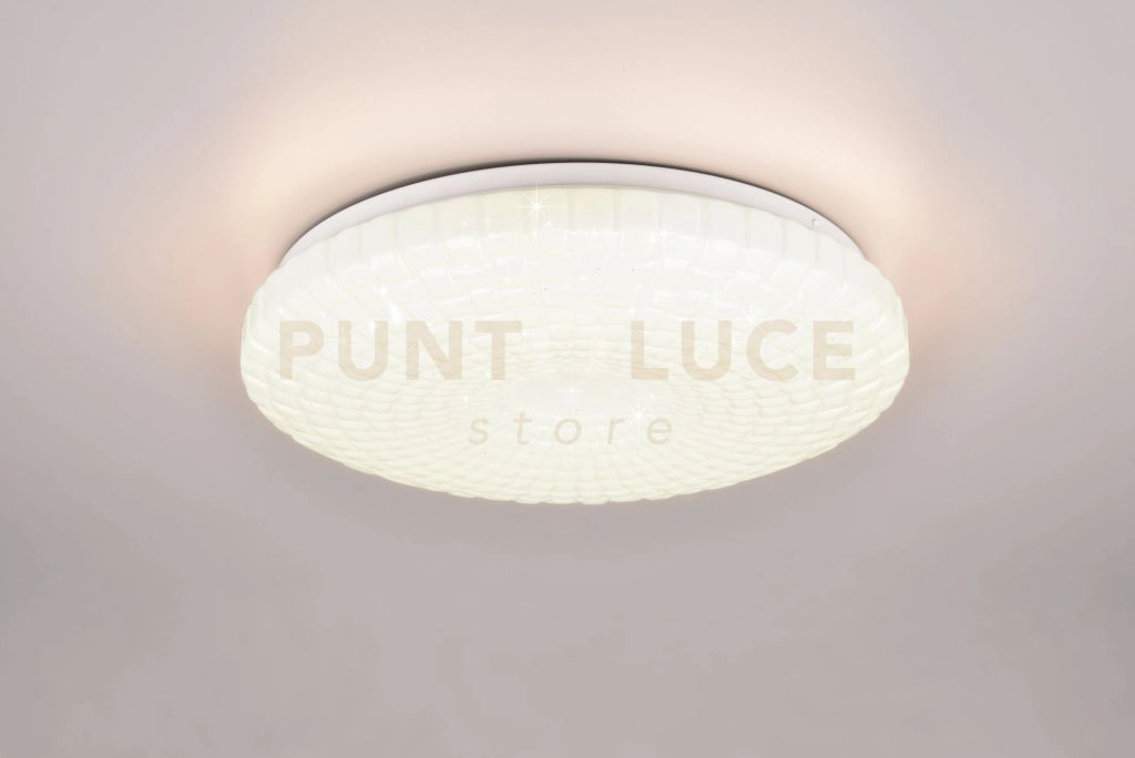 VEGA PLAFONIERA LED 16W 1900lm, 3000K DIFFUSORE LAVORATO ED EFFETTO CIELO STELLATO D.33CM