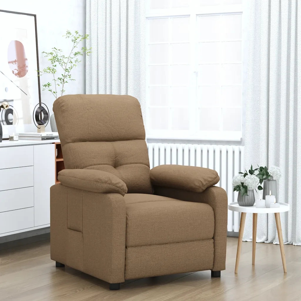 Poltrona Reclinabile in Tessuto Marrone 289666