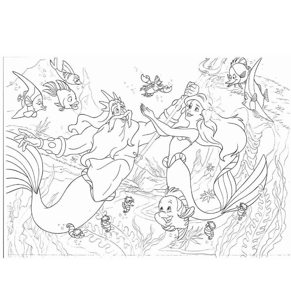 Trade Shop - Puzzle Maxi Sirenetta Disney 2 In 1 Double Face 108 Pezzi Gioco Per Bambine -