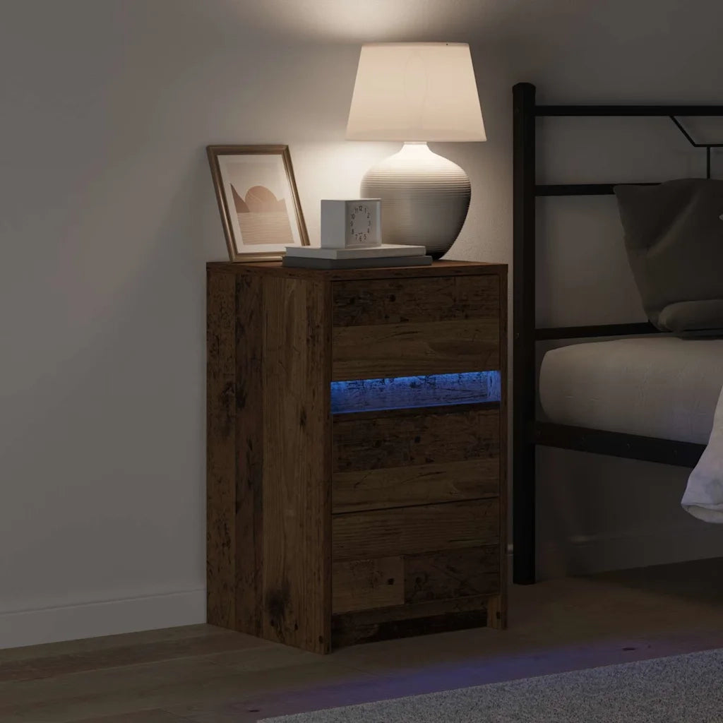 Armadio da Notte con cassetto Legno vecchio 38 x 34 x 61 cm 868930
