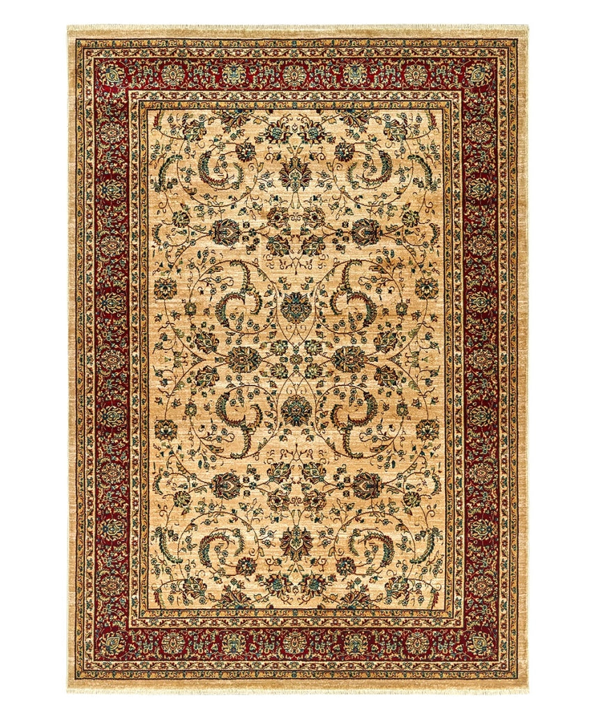 Tappeto KAZAKH 2155 oro e rosso cm.140x200 stile orientale persiano alta qualità con effetto lucente
