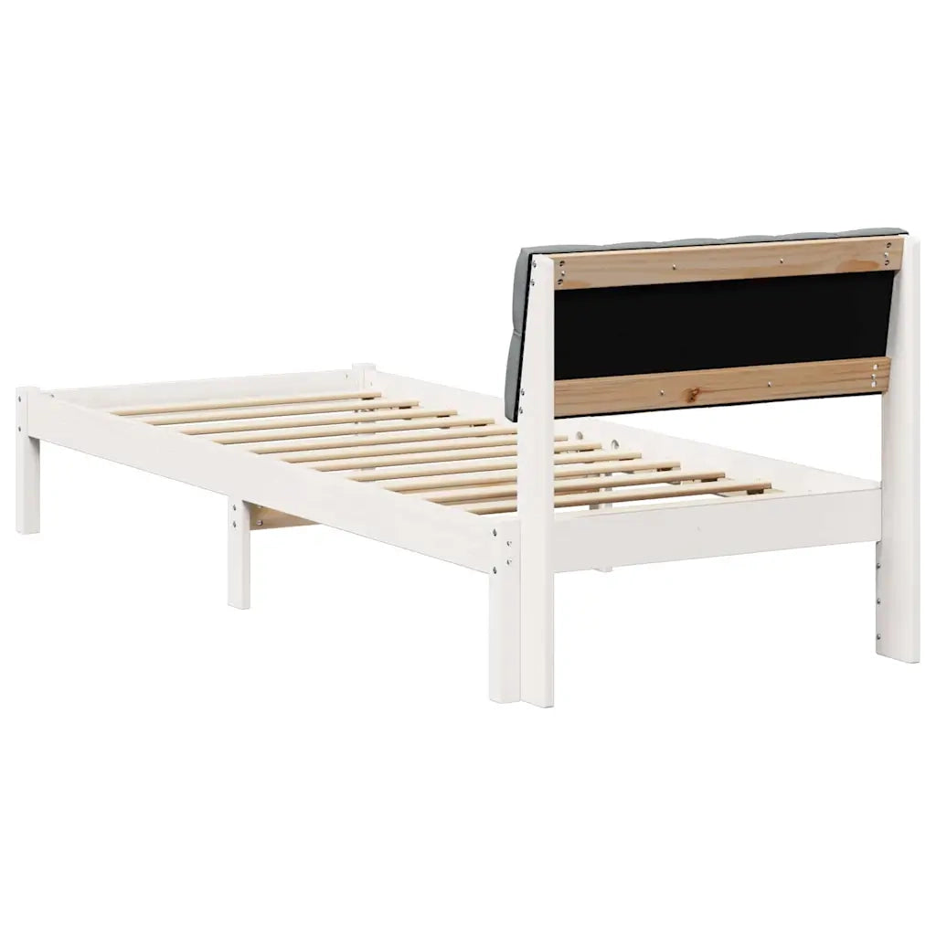 Struttura del letto-Giroletto-Rete del Letto Bianco e grigio chiaro 75 x 190 cm 145287