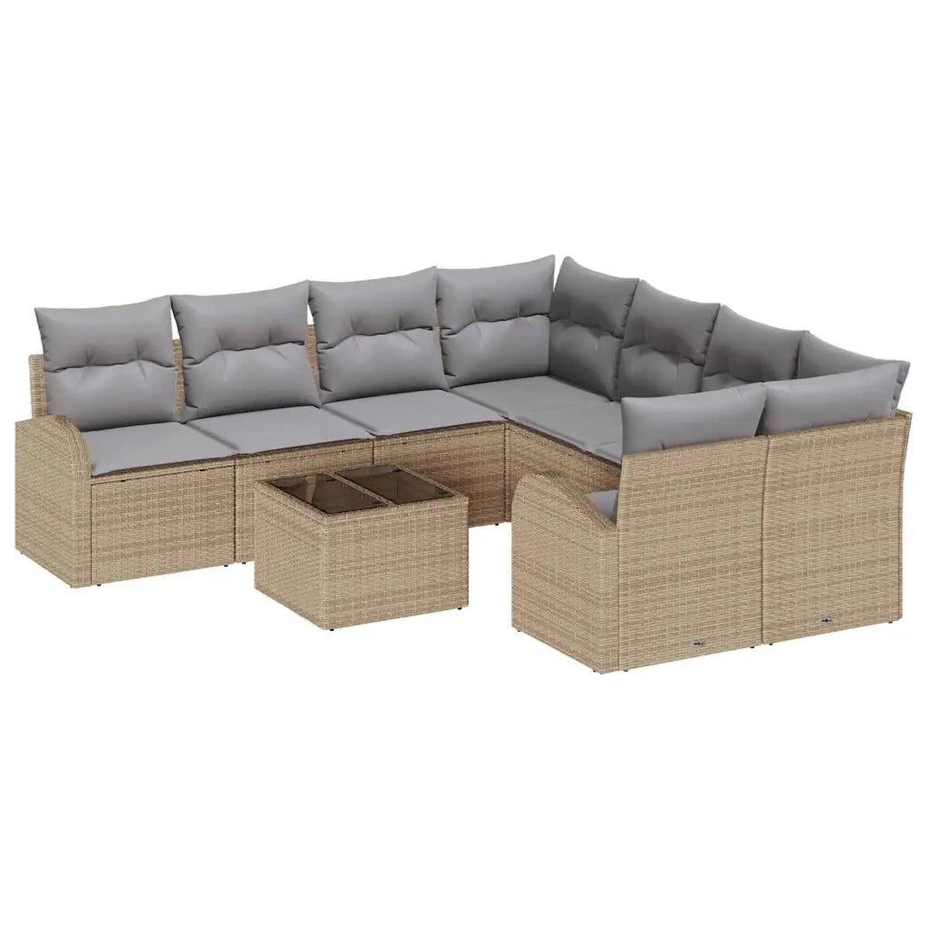 Set Divano da Giardino Beige 55 x 55 x 37 cm polyrattan 3345980