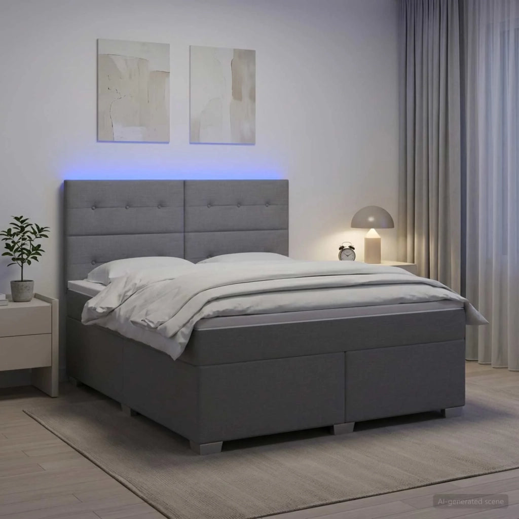 Letto box spring con materasso Grigio Chiaro 140 x 190 cm 3454866