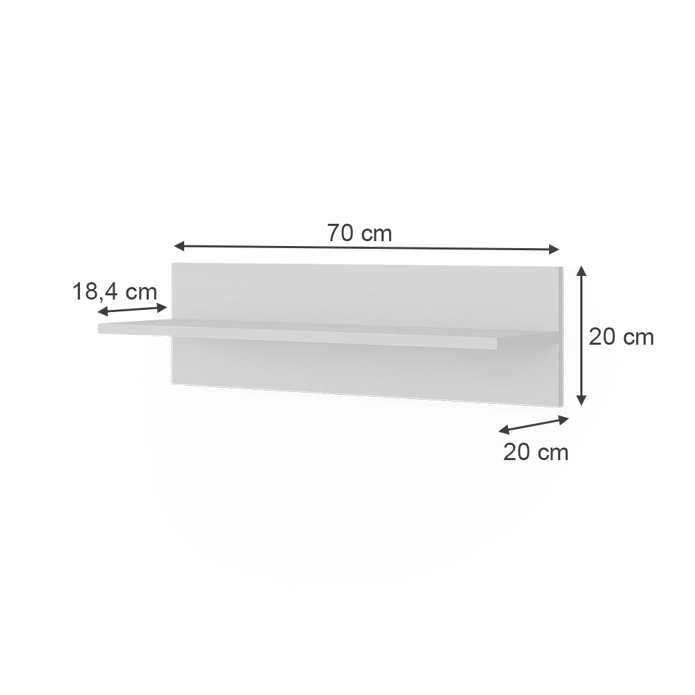 Vitalispa Scaffale a muro Bianco 70 x 20 cm