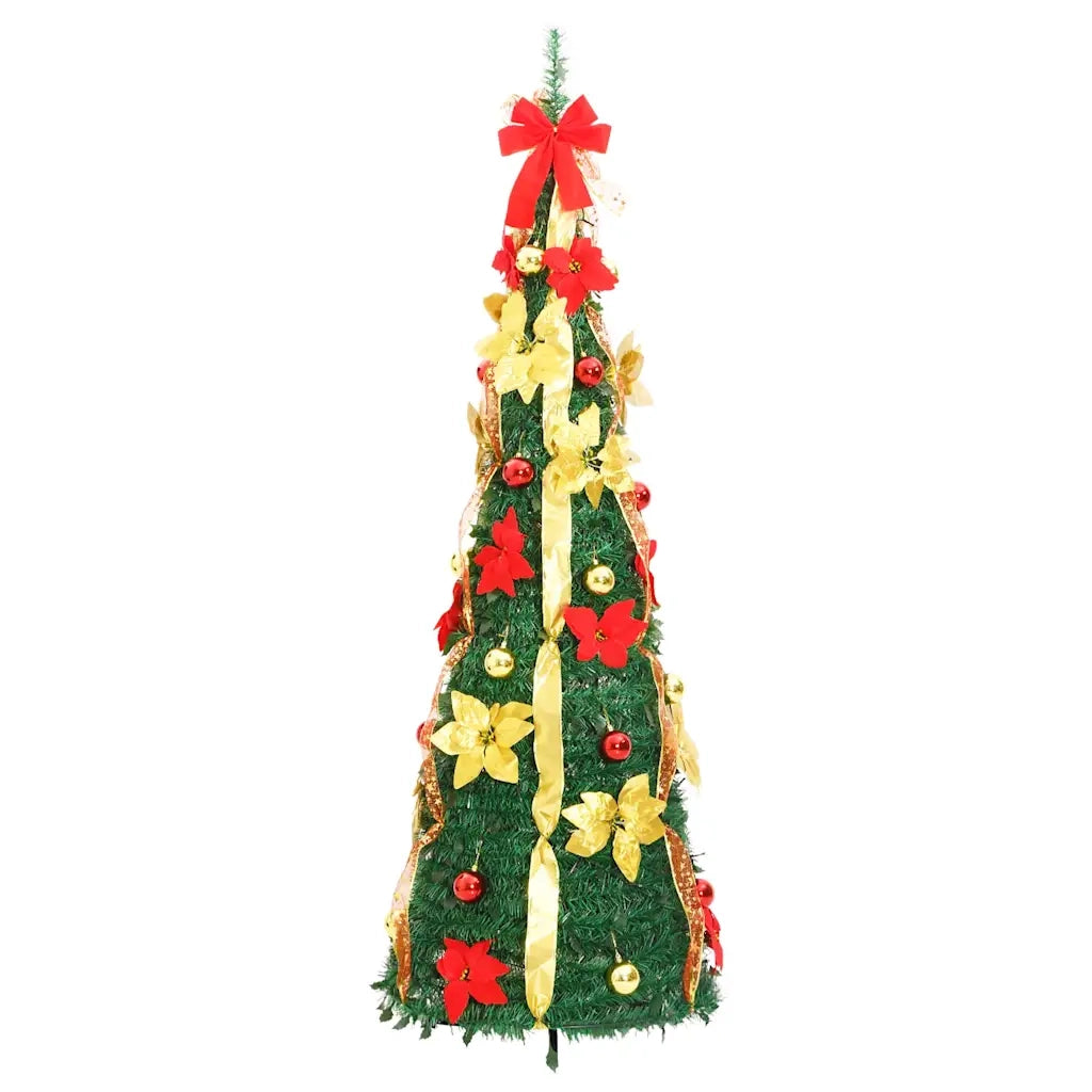 Albero di Natale | Decorazioni natalizie Artificiale Pop-up con 100 LED Verde 150 cm