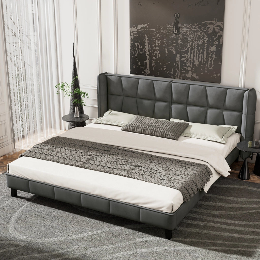 letto imbottito velluto grigio 180 x 200 cm