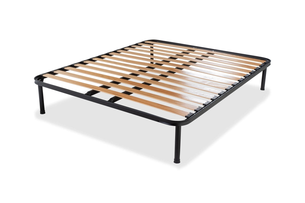 Rete singola in Ferro Smart | 13 Doghe in Faggio, Doppia Traversa Misura: 80x190 Singolo standard