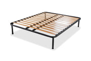 Rete singola in Ferro Smart | 13 Doghe in Faggio, Doppia Traversa Misura: 80x190 Singolo standard
