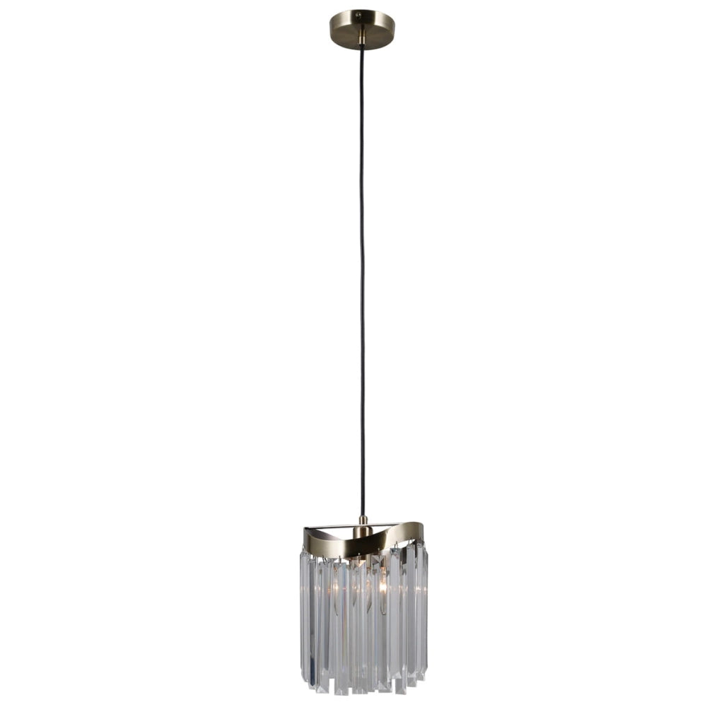 Lampada a sospensione Italux Sabriga cristallo bronzo