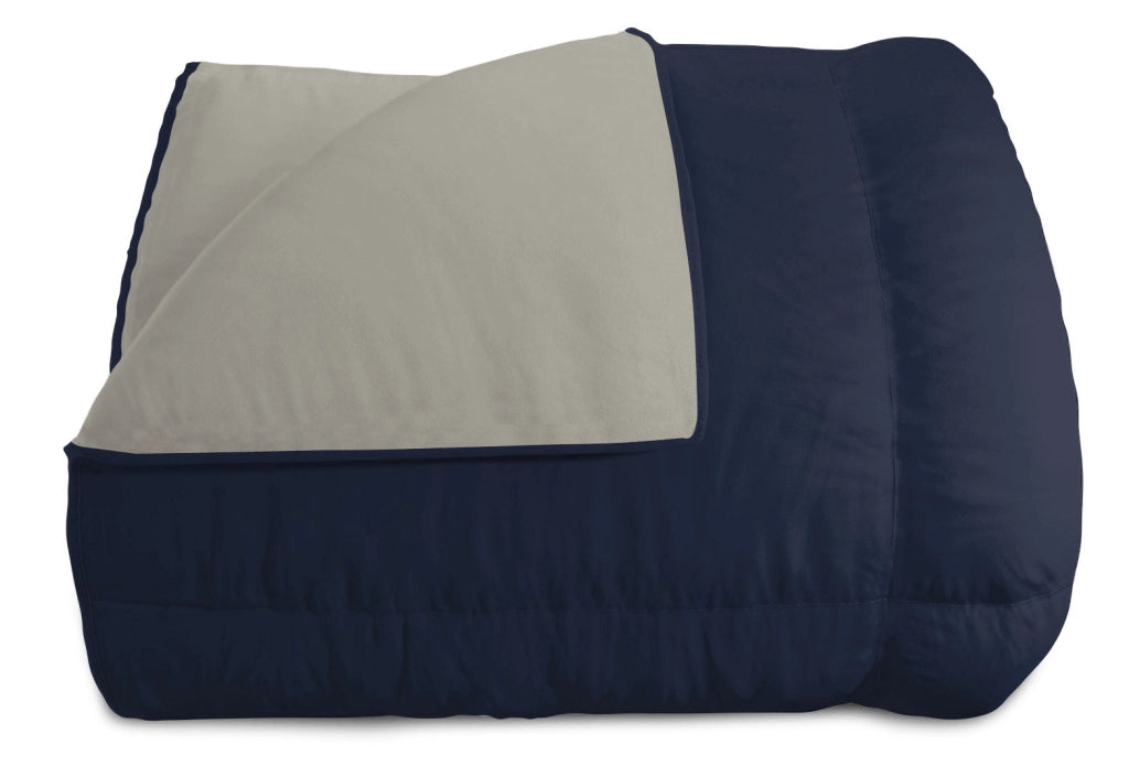 Trapunta Invernale 1 Piazza e Mezzo Doubleface 300gr Blu Scuro/Grigio Chiaro