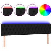 Testiera a LED-Testata del letto Nera 180x7x78/88 cm in Tessuto