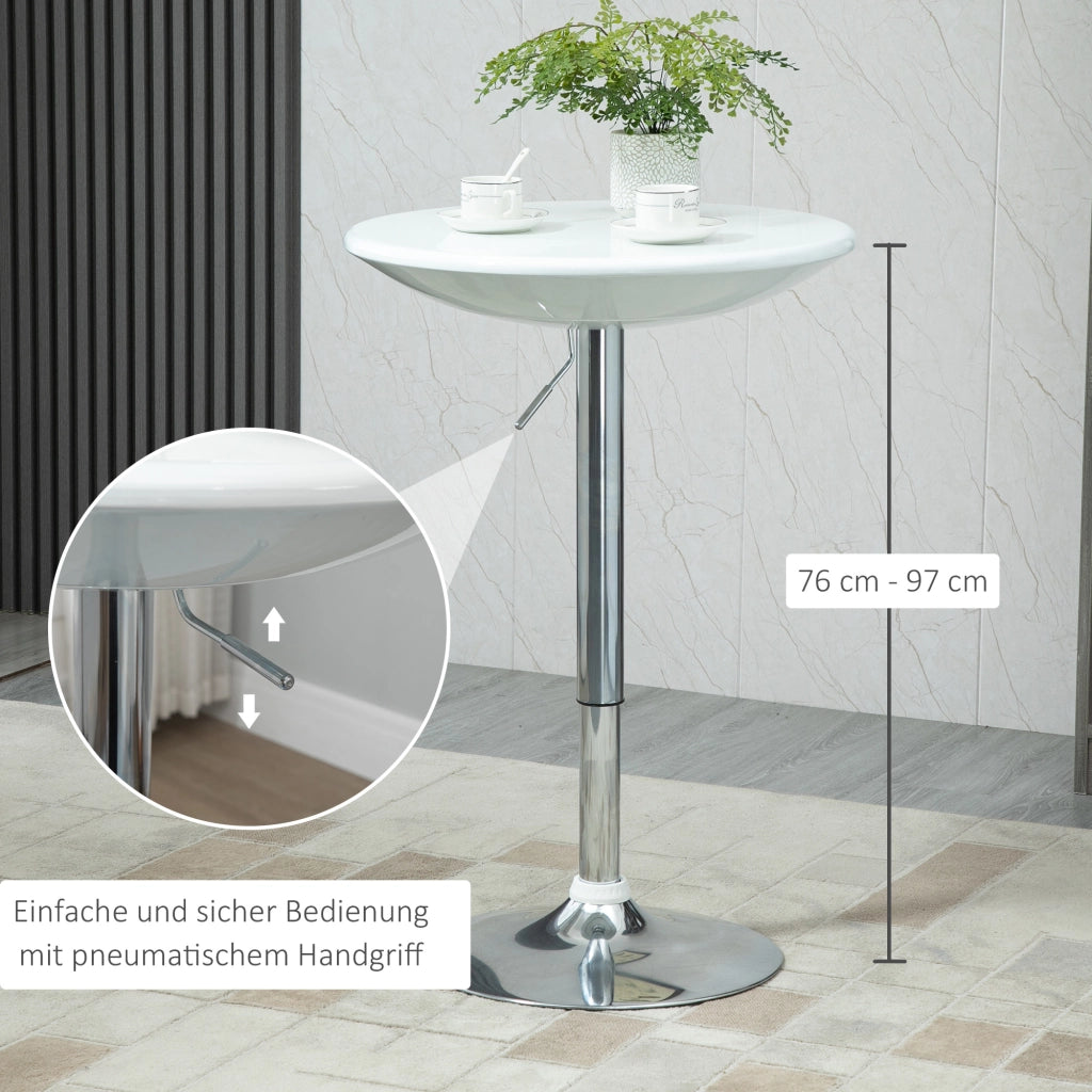 Tavolo bistrot regolabile ¨C Xylo ¨C bianco metallo ABS rotondo ?61x76-97cm
