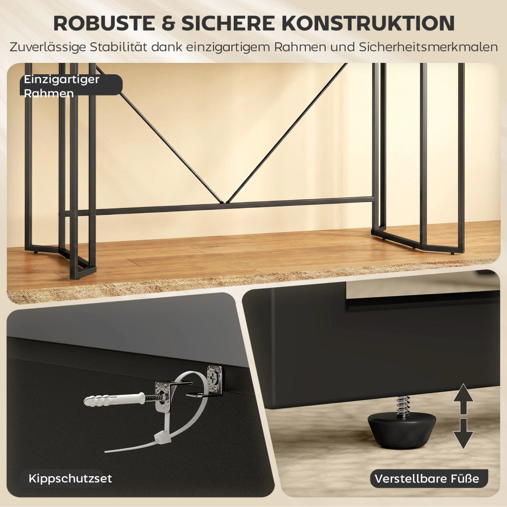 Scrivania computer con cassetti ¨C Minimal ¨C Nero 120x60x77 cm