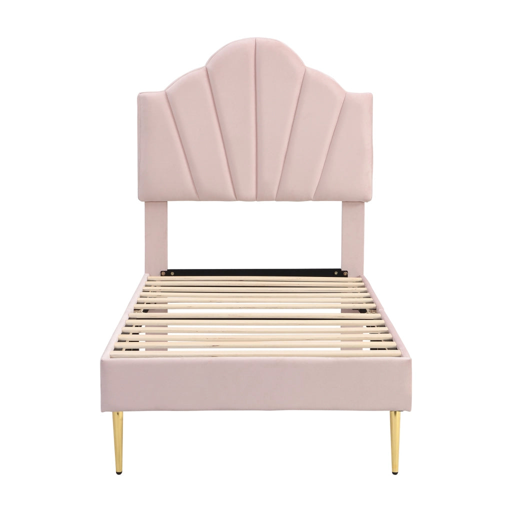 letto imbottito velluto rosa 90 x 200 cm
