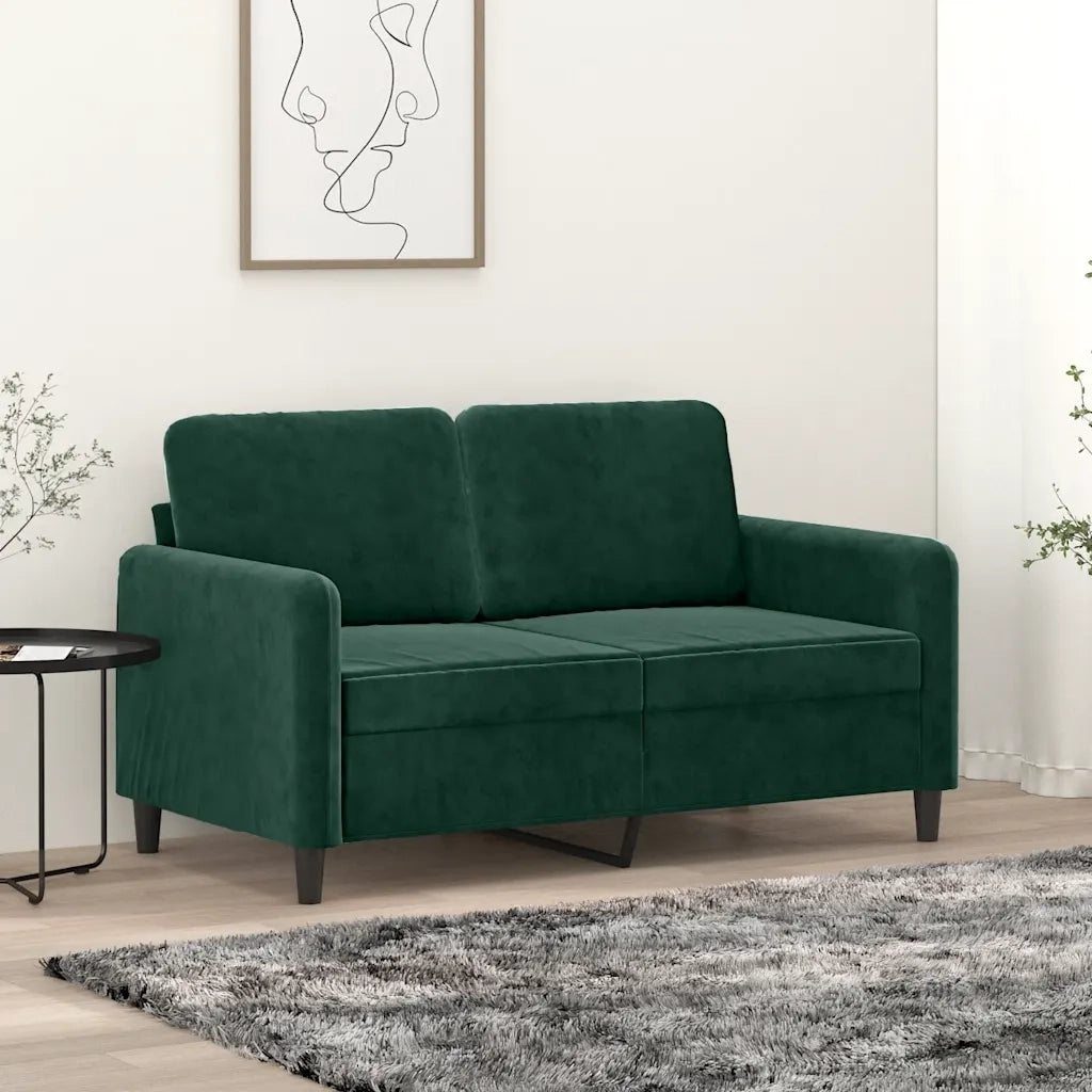 Divano a 2 Posti-Sofa 2 Posti Verde Scuro 120 cm in Velluto 494590