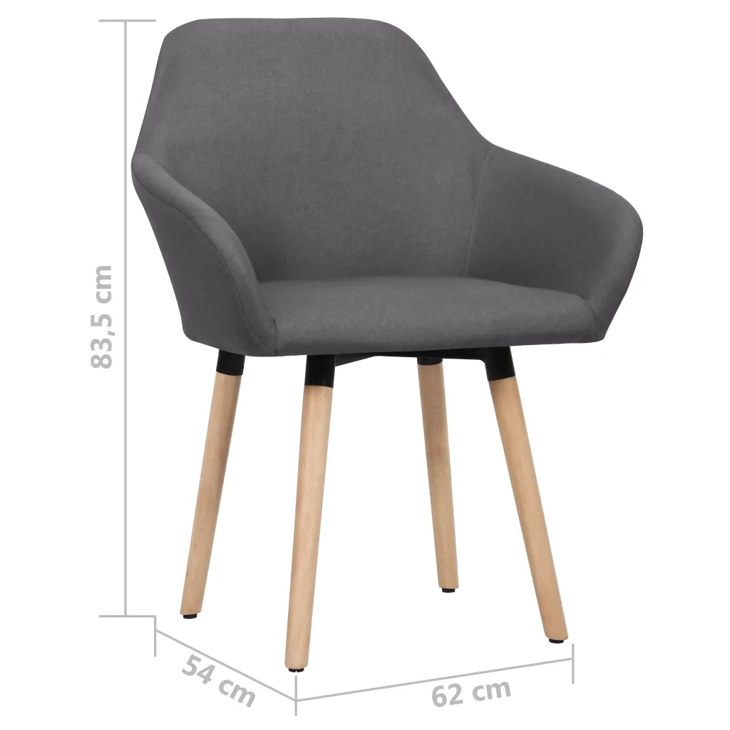 Sedie da Pranzo 2 pz Grigio Scuro in Tessuto 283460