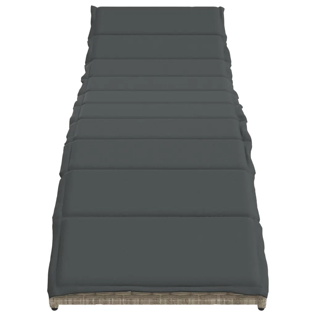 Lettini Prendisole 2 pz | Sdraio da giardino | Lettino da sole con Tavolino Grigio Chiaro in Polyrattan
