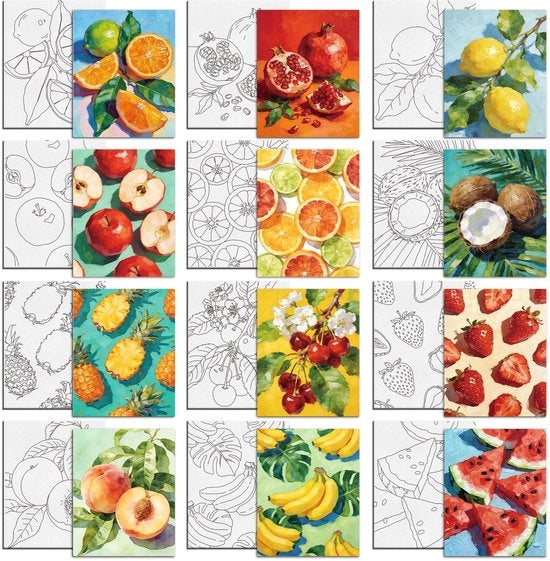 12 Canvassi a Tema di Frutta da Pittura