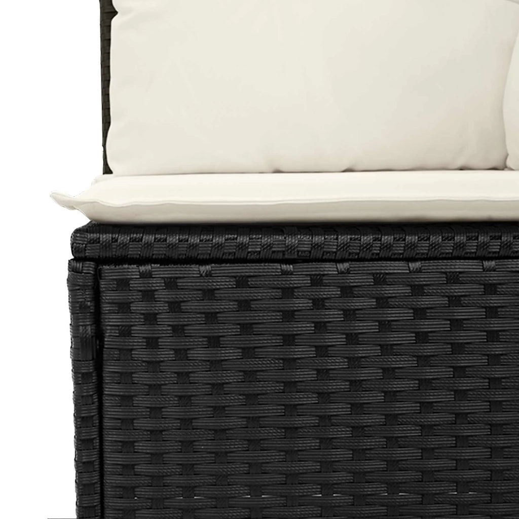 Set Divano da Giardino 9 pcs Nero polyrattan 3363060