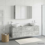 Set di mobili per il bagno 4 pz Grigio Cemento 3406946