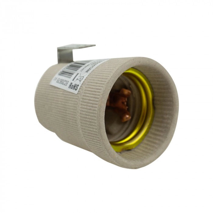 Portalampada ceramico E27 con staffa Ecolight