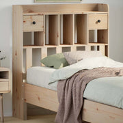 Testiera con Contenitore-Testiera con Ripiani 90 cm Legno Massello di Pino
