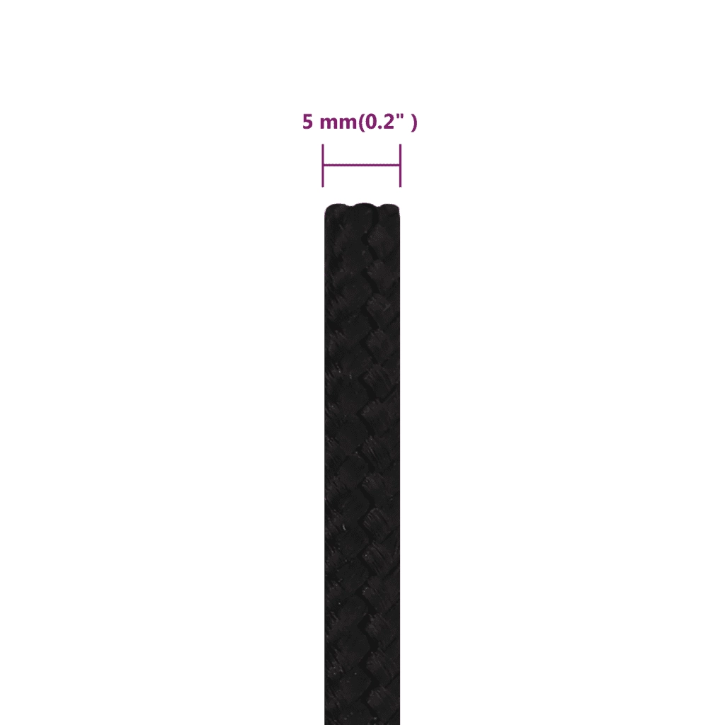 Corda da Lavoro Nera 5 mm 25 m in Poliestere 152807