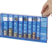 Sortitore di monete e biglietti per Euro – Blu, 24 x 5 x 12 cm