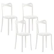 Moderno Set di 4 Sedie da pranzo per Giardino in Plastica Bianco