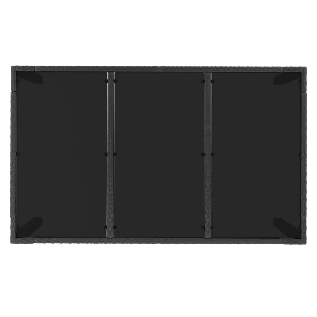 Set da Pranzo Giardino 7pz Nero e Grigio con Cuscini Polyrattan 3185056
