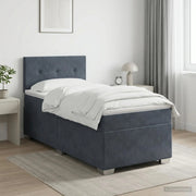 Letto box spring con materasso Grigio Scuro 80 x 200 cm Velluto 3450603