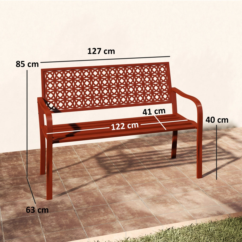 Panchina da giardino ¨C Minimal ¨C acciaio rosso 2 posti