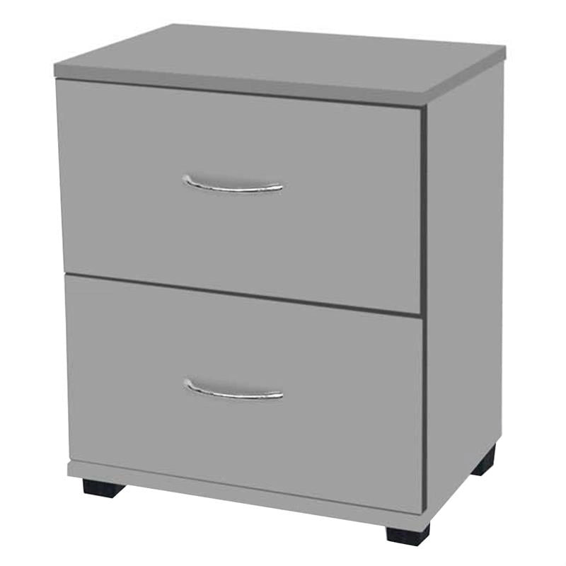 COMODINO CON 2 CASSETTI GRIGIO 40 X 30 X 45 CM