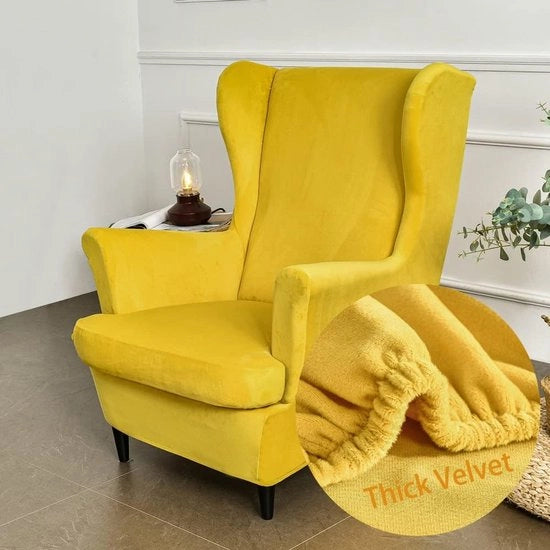 Sedile aereo 2 pezzi - Setto in tessuto stretch - Giallo - Velluto