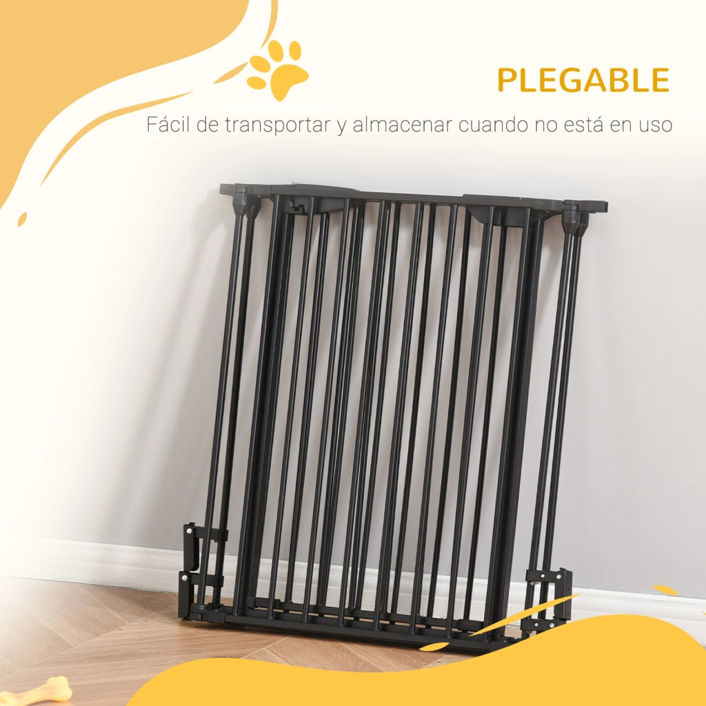 Barriera per Cani Pieghevole 3 Pannelli ¨C Minimal ¨C Nero 180x74,5 cm