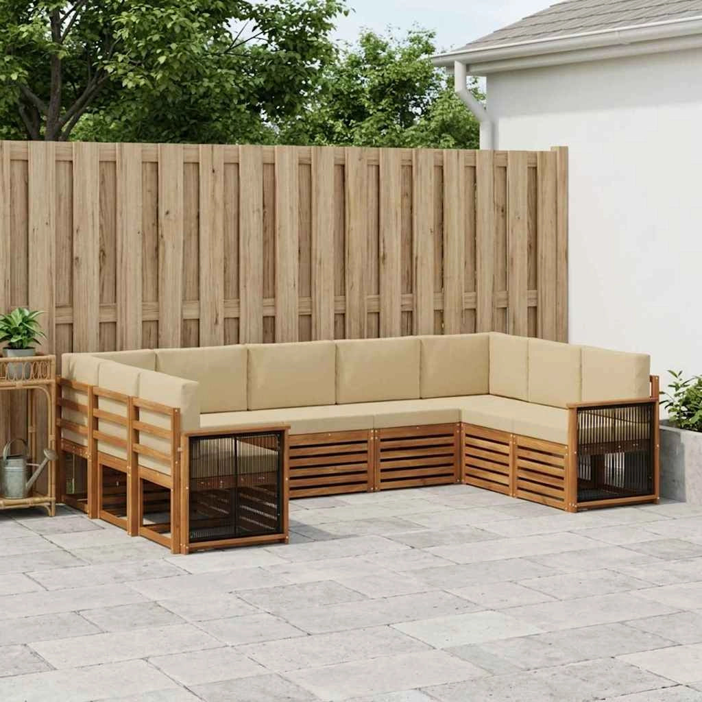 Set di divani da esterno 7 pz Naturale 3384834