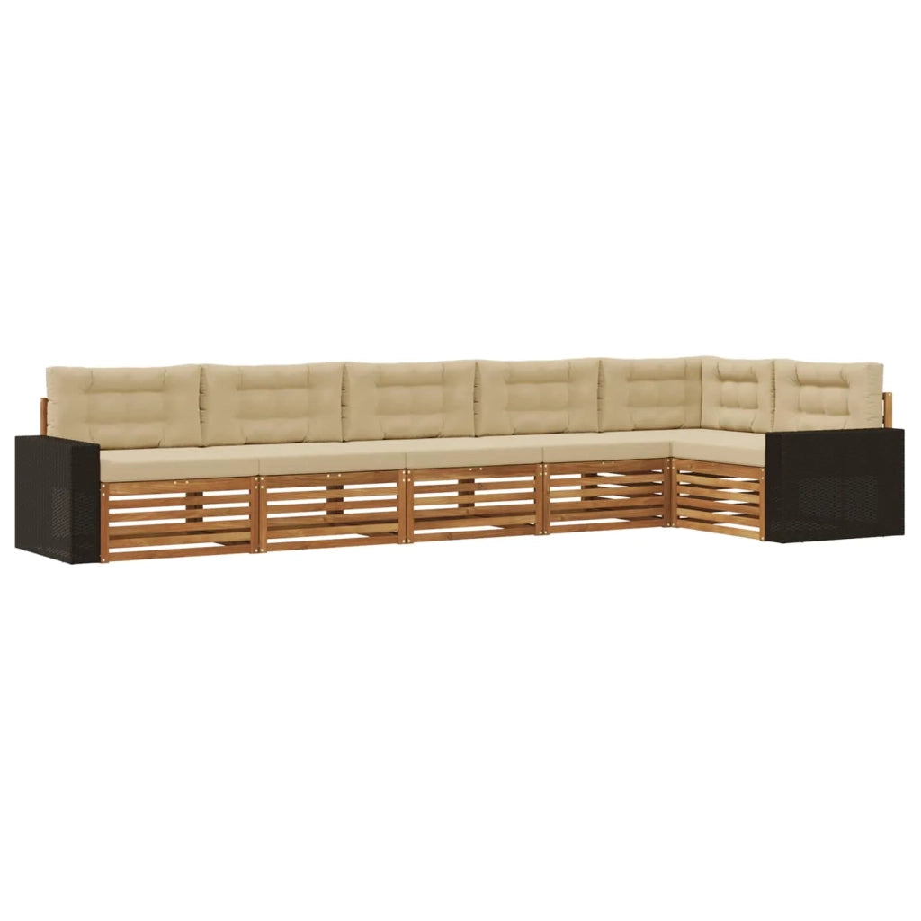 Set di divani da esterno 6 pcs Naturale e Beige 3383426