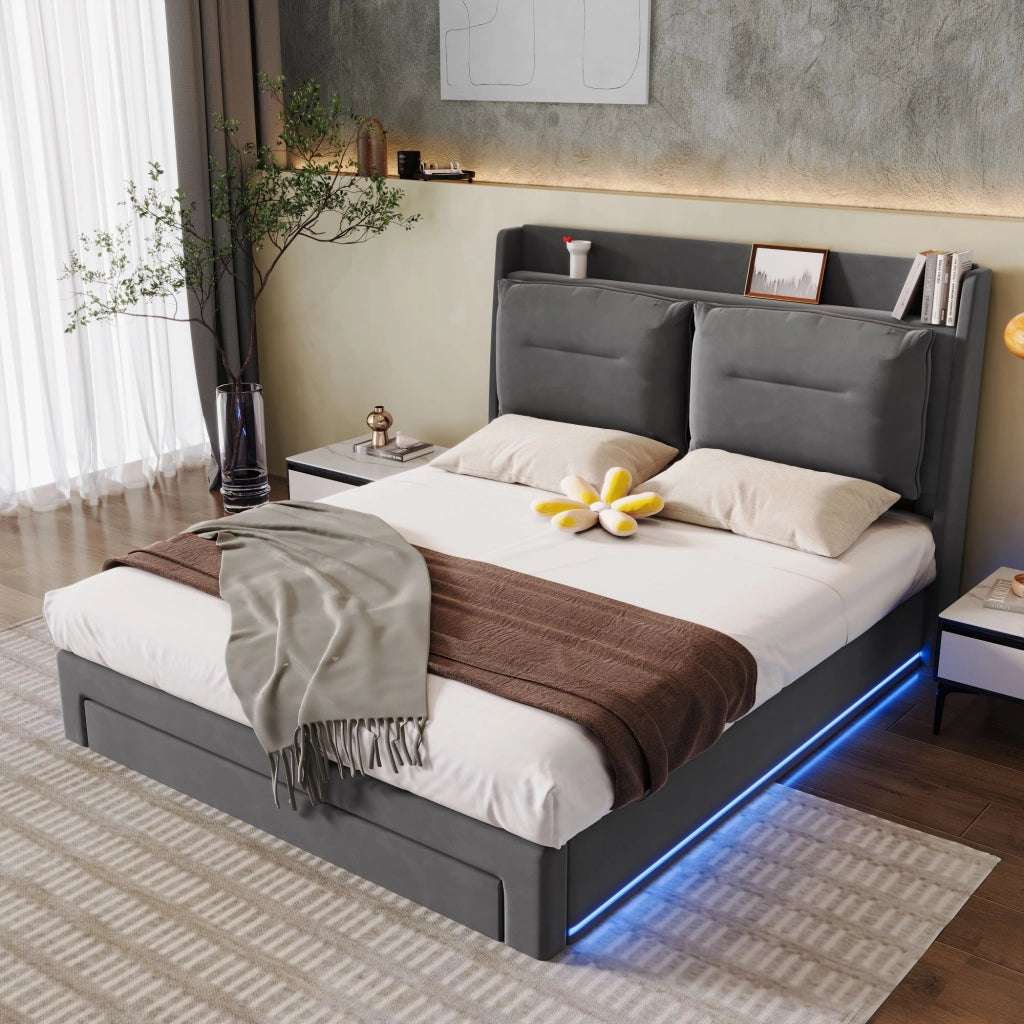 letto capitonné velluto grigio scuro 140 x 190 cm