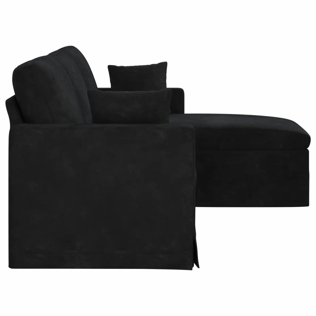 Divano Nero 198 x 134 x 80 cm Velluto 42024464