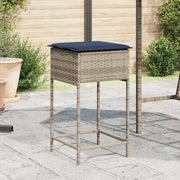 Sgabelli da giardino con Cuscini 2 pz in Polyrattan Grigio 368324