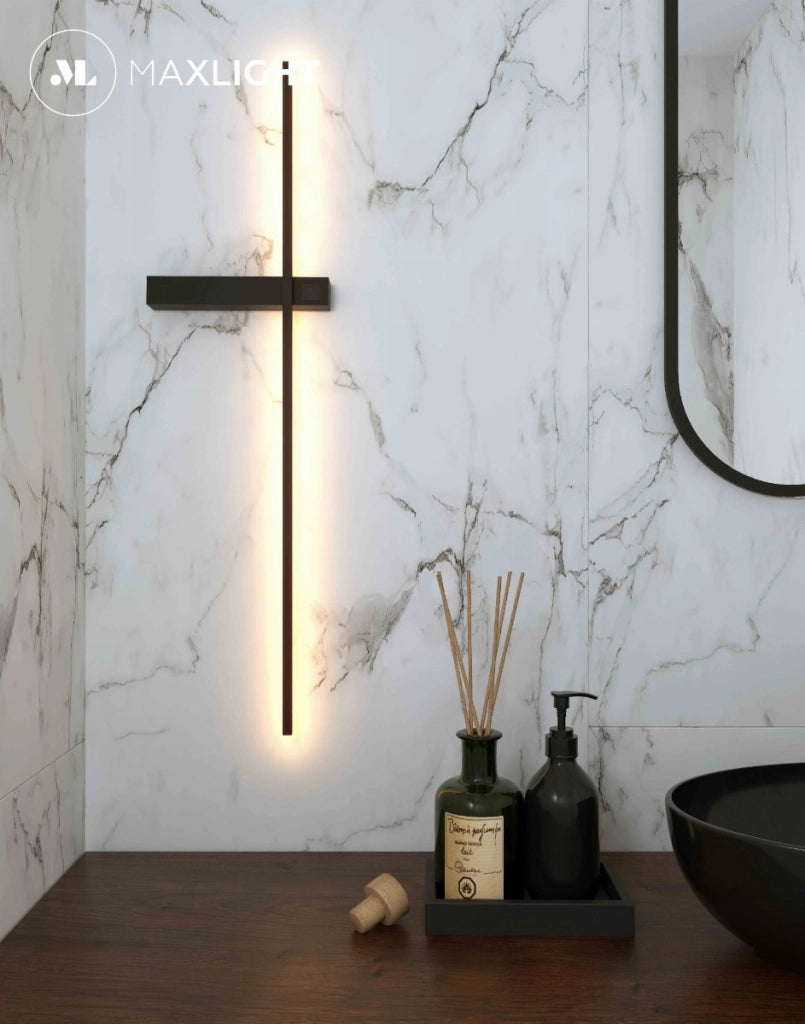 Applique SABRE nera industriale LED 6W 61cm Maxlight